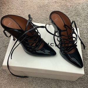 Black Givenchy lace up mules